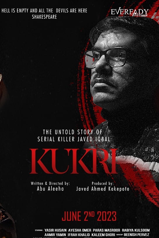 Kukri: The Untold Story of Serial Killer Javed Iqbal Hindi Dubbed Movie Poster (2022)